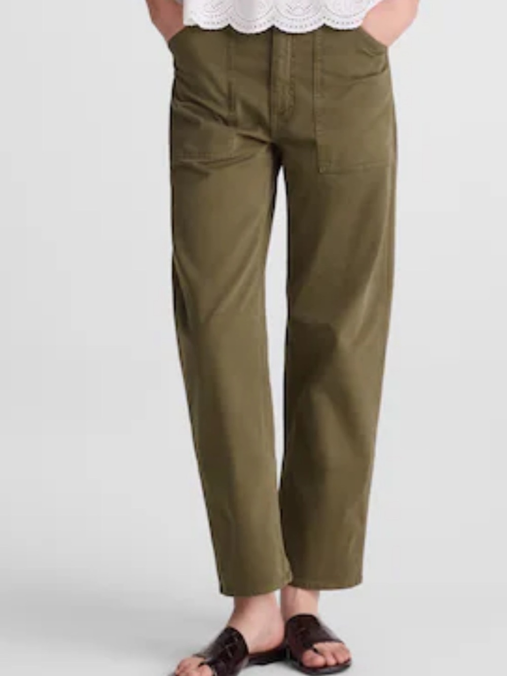 Madewell Brown Utility Trousers with Patch Pockets